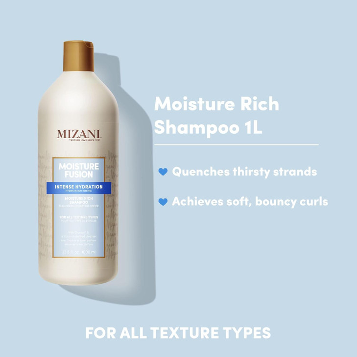 Mizani Moisture Fusion Moisture Rich Shampoo Gently Cleanses Conditions Hair With Argan Oil For Dry Hair 338 Fl Oz