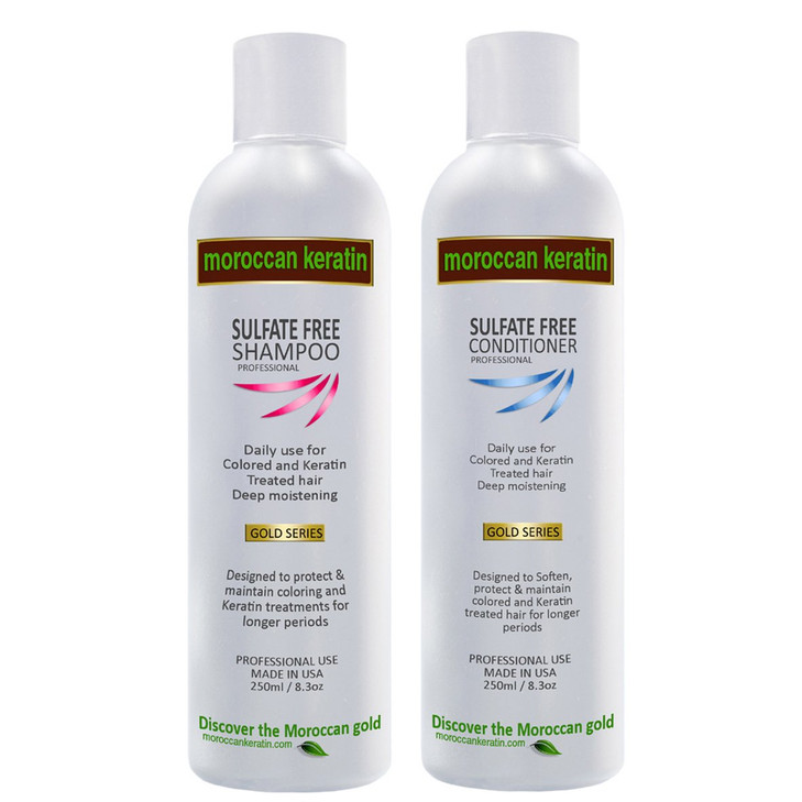 Moroccan Keratin Sulfate Free Shampoo Conditioner Set Infused with Moroccan Argan Oil