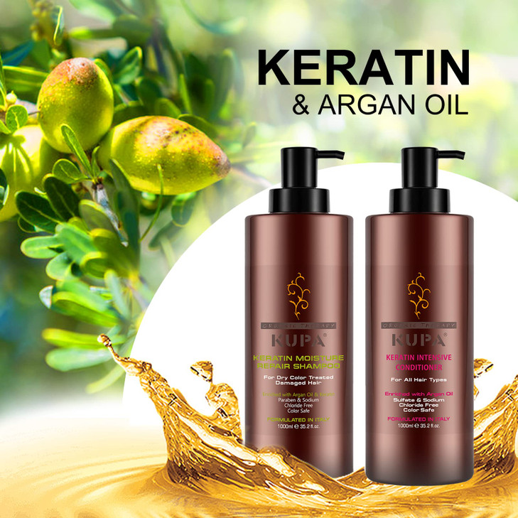 Natrual Argan Oil Sulfate Free Shampoo and Conditioner Sets for Damaged Dry Curly Frizzy Hair Moisturizing Shampoo Daily