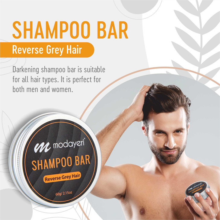 Reverse Grey Hair Shampoo Bar Moisturizer Extra Strength Refreshing Scalp Gray Hair Coverage Darkening Natural Solid Sha