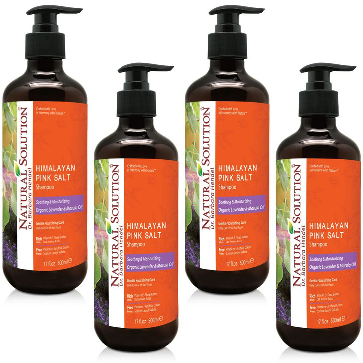 Natural Solution Shampoo Organic Lavender Marula Oil with Himalayan Pink Salt Soothing Moisturizing Daily Care for All H