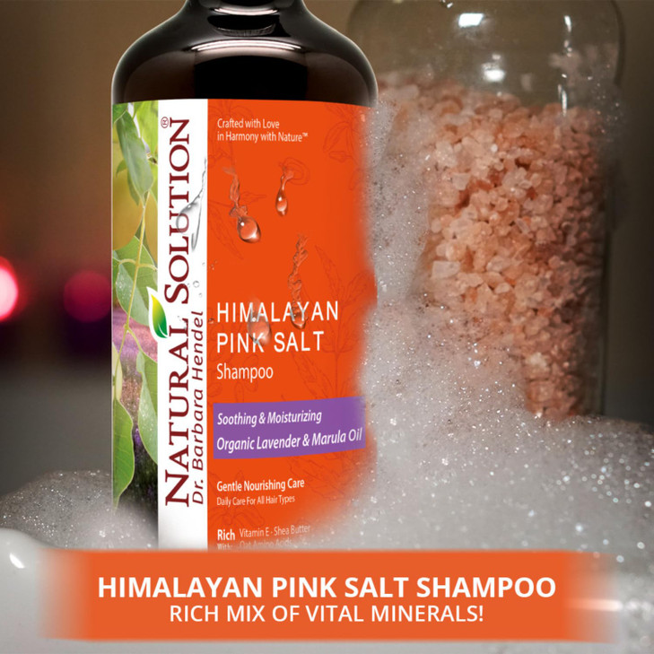 Natural Solution Shampoo Organic Lavender Marula Oil with Himalayan Pink Salt Soothing Moisturizing Daily Care for All H
