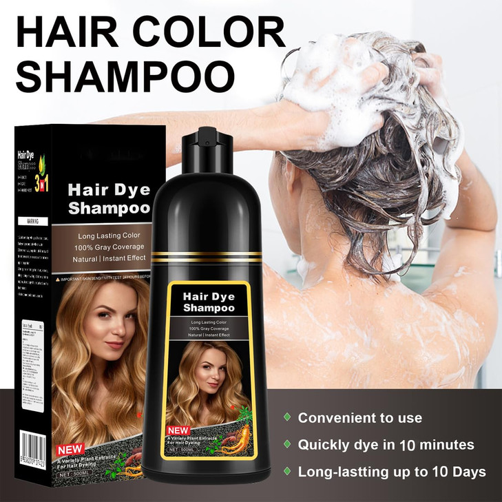 WFWJ Natural Wine Red Hair Dye ShampooMagic Hair Dye ShampooColors Hair in 15 MinutesLong Lasting500 Ml3In1 Hair Color