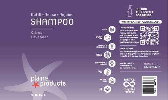 EcoFriendly Shampoo and Conditioner Set Citrus Lavender Sulfate Free 16oz Refill Bottles No Pumps