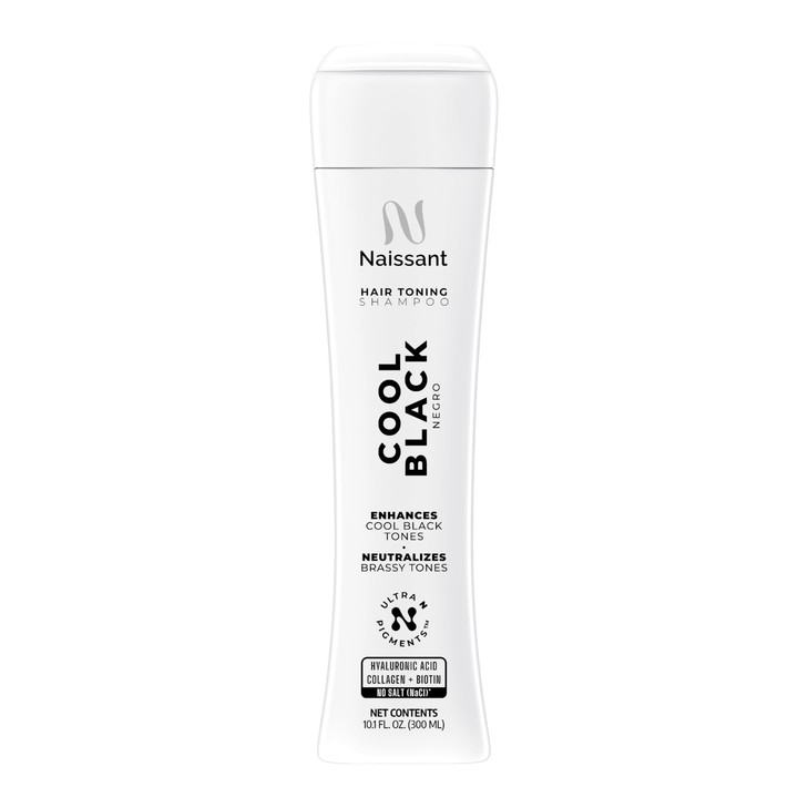 naissant Cool Black Hair Toning Shampoo Ultra HighPurity Pigments Neutralizes Red Orange Undertones Hyaluronic Acid Coll