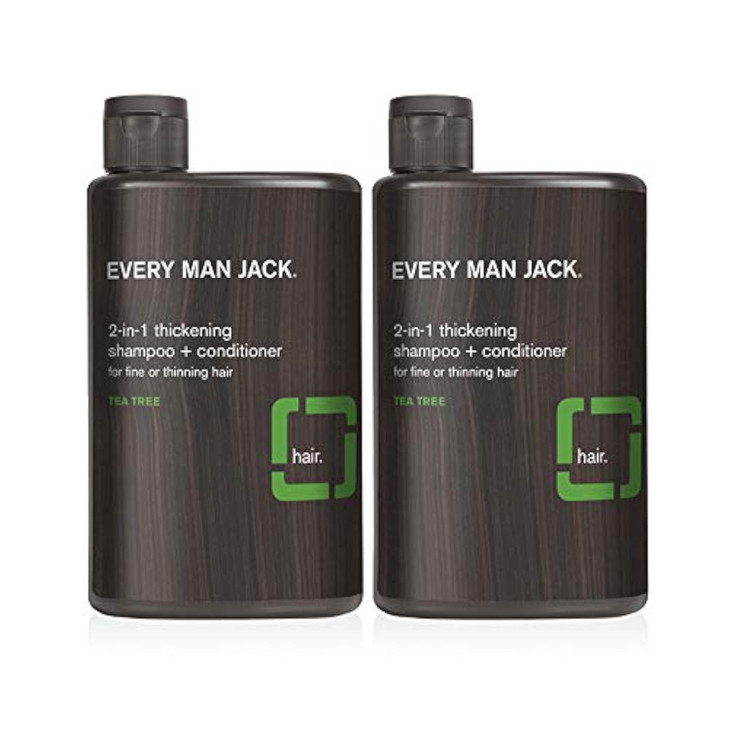 Every Man Jack 2in1 Thickening Shampoo Conditioner Thicken Cleanse and Hydrate Hair with Coconut Aloe and Tea Tree Oil N