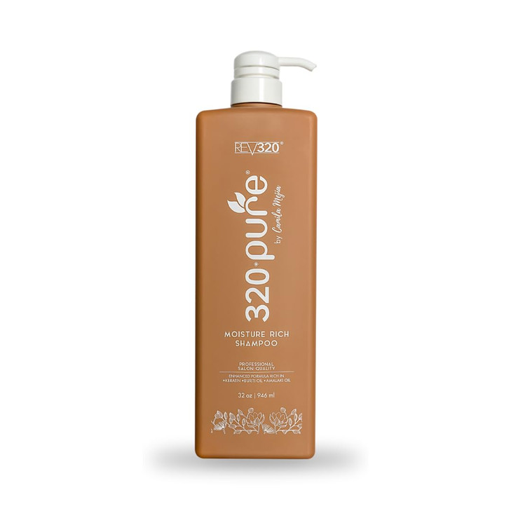 320Pure Moisture Rich Shampoo Professional Salon Nourishes and Repairs All types of Hair KeratinOmega Argan Oil 32oz