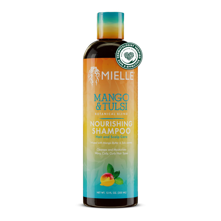 Mielle Organics Mango Tulsi Nourishing Hair Shampoo Moisturizing Shampoo for Curly Hair Gently Cleanses Remove Scalp Imp