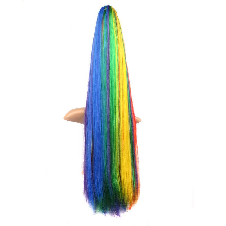 MapofBeauty Rainbow Colors Long Straight Clip on Ponytails/Cosplay Wig (Ponytails) online at globaldelivered