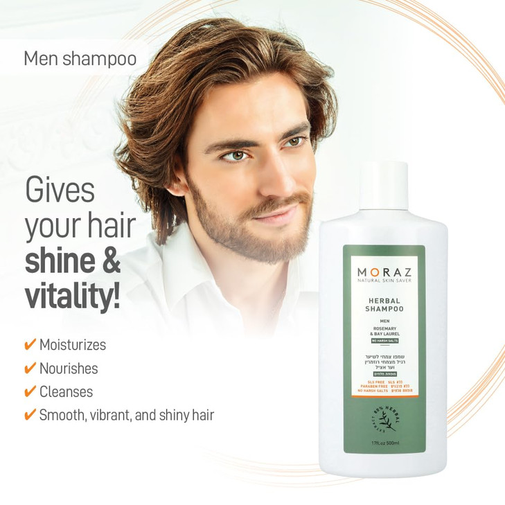 Moraz Mens Herbal Shampoo for Normal Hair Clarifying Shampoo Cleansing Moisturizing Shampoo Shampoo for Men to Strengthe