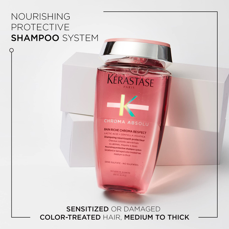 Kerastase Chroma Absolu Chroma Respect Shampoo Riche For Sensitized or Damaged ColorTreated Hair Protects and Nourishes