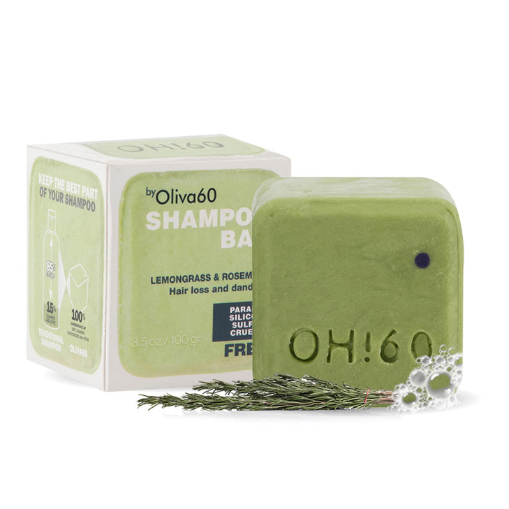 Shampoo Bar Lemongrass Rosemary Olive Argan Macadamia Oil Sulfate Paraben Free Organic Natural Hair Care 35 oz Shampoo f