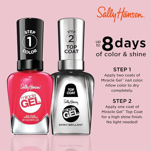 Sally Hansen Miracle Gel Salon Quality Nail Polish | Gel-Like Formula, Two-Step System, No UV Light Needed, Long Lasting | Opaque, Glossy | 329 Pink online at globaldelivered