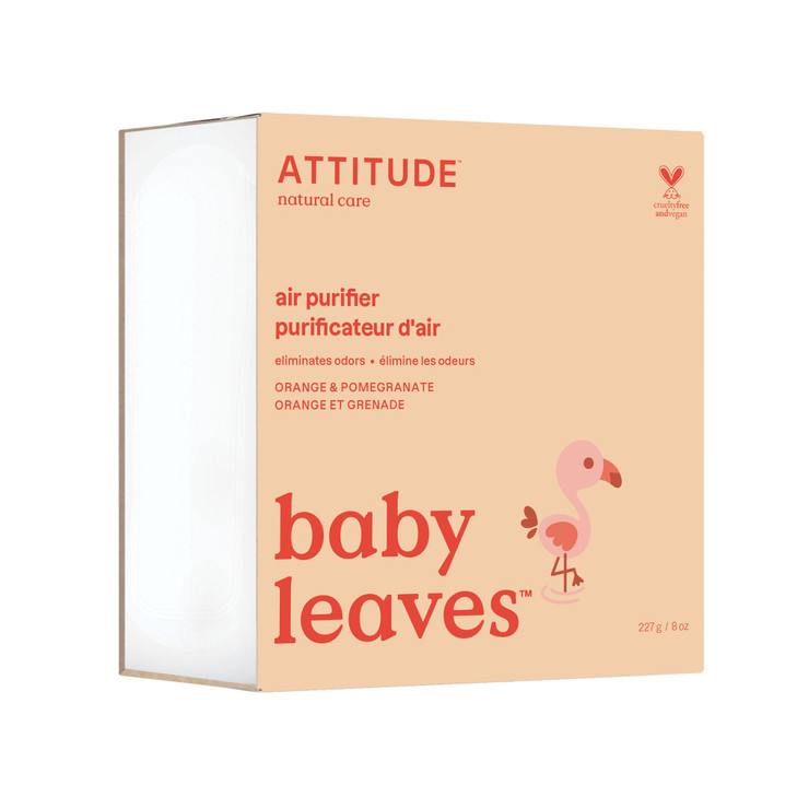 ATTITUDE Baby Air Purifier Activated Carbon Freshener Plant and MineralBased Vegan Orange and Pomegranate 8 Ounces