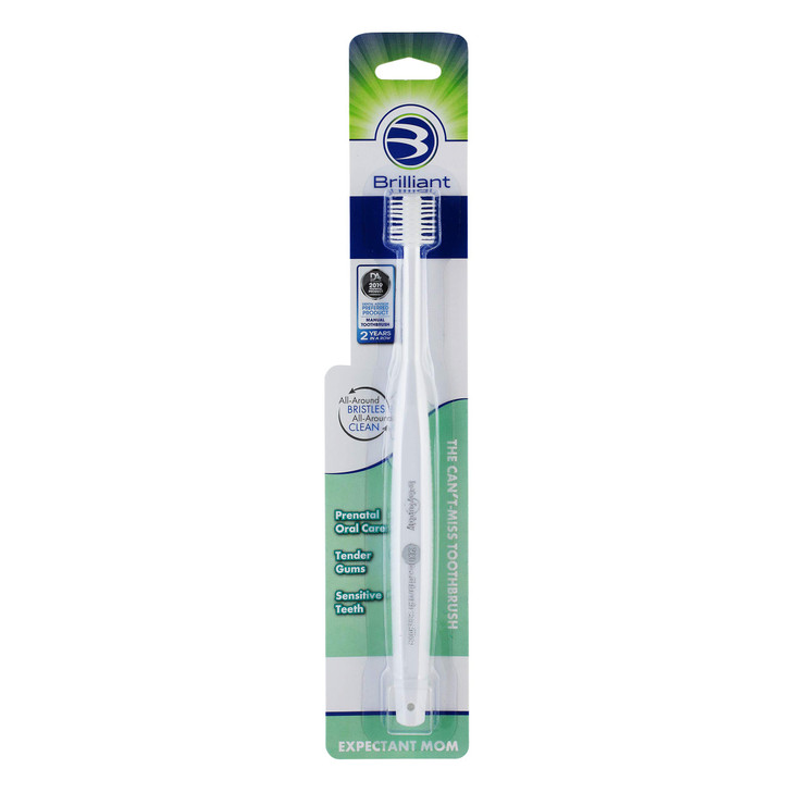 Brilliant Oral Care Expectant Mom Toothbrush, a Pregnancy Must Have with Gentle, Extra Soft Bristles, Round Head for Sensitive Teeth and Gums, White, online at globaldelivered