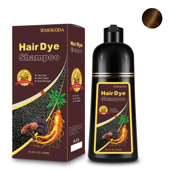 Fedulili Hair Dye Shampoo 3in1 Instant Natural Hair Color Shampoo for Women Men Champu Para Canas Mujer Coffee Lasting 3