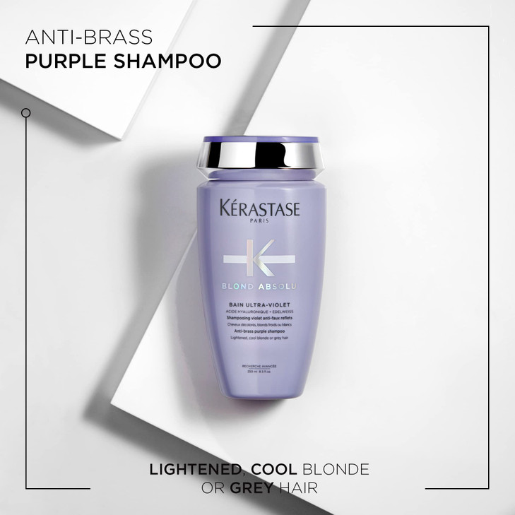KERASTASE Blond Absolu Bain UltraViolet Shampoo Neutralizes Brassy Undertones With Blue and Violet Pigments Restores Shi
