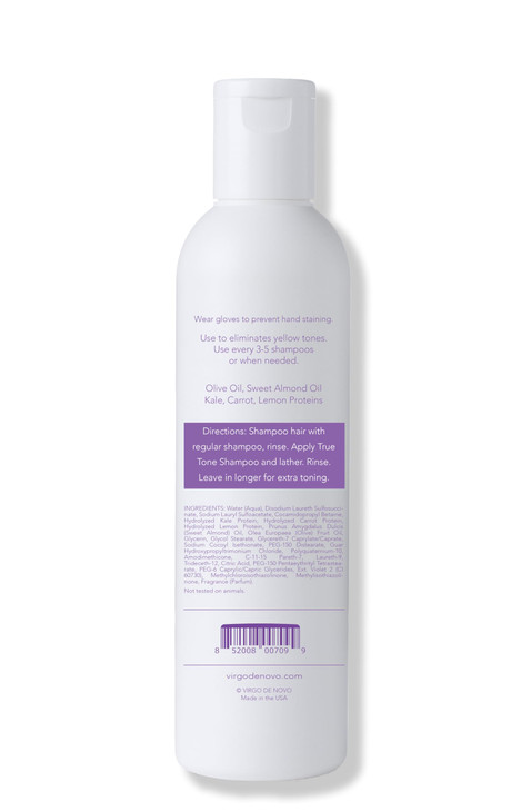 Virgo de Novo Purple Toning Shampoo Neutralizes Yellow Brassy Tones Brightens Blonde Silver Grey Hair SulfateFree ColorS