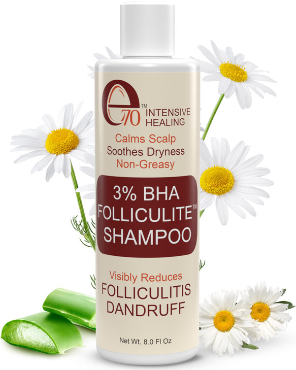 Folliculitis Treatment Shampoo with 3 BHA Salicylic Acid Tea Tree Oil Chamomile Extracts Anti Itch Shampoo for women men