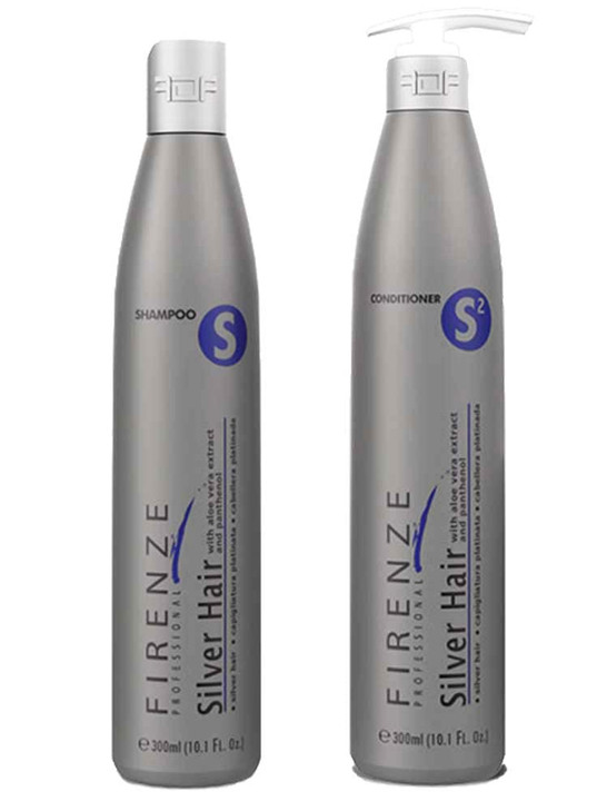 Firenze Professional Color Protection Bundle Silver Hair Shampoo and Conditioner Pack 300ml 101 fl oz Each