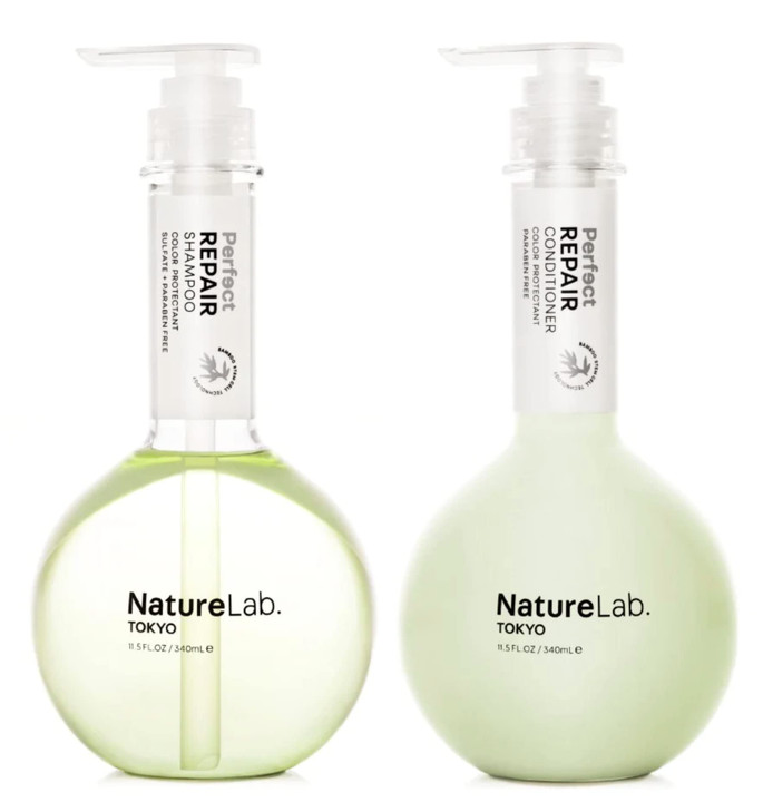NatureLabTOKYO Perfect Repair Shampoo Conditioner Duo Japanese Shampoo and Conditioner for Damaged ColorTreated Hair Pen