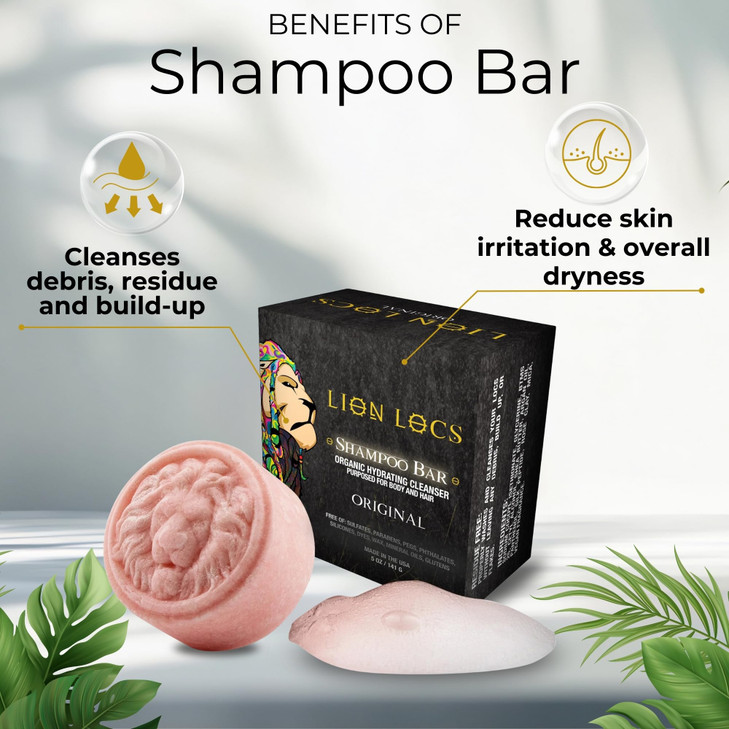 Lion Locs Shampoo Bar Conditioner Body Wash for Dreadlocks Braids All Hair Types 3in1 pH Balanced ResidueFree No Buildup