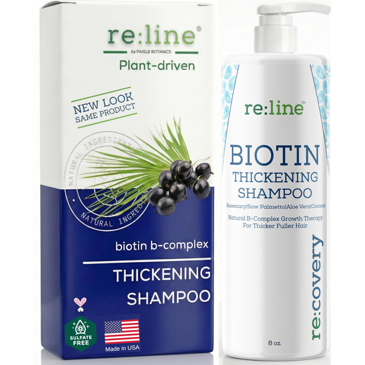 Paisle Botanics Biotin Thickening Shampoo Natural Volumizing Formula for Fine or Thinning Hair and Fuller Looking Volume