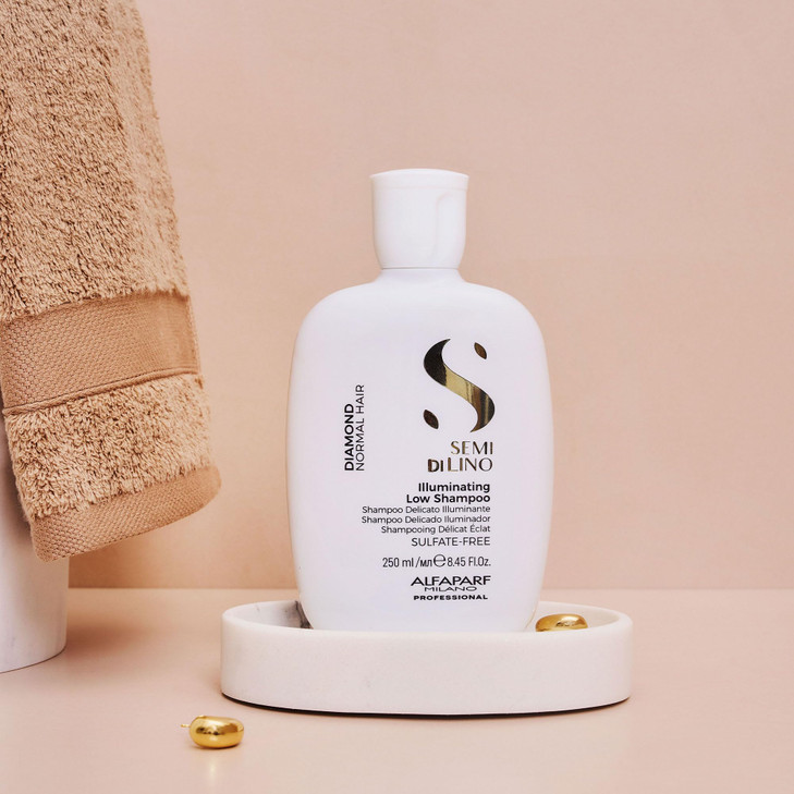 ALFAPARF MILANO Semi di Lino Diamond Shine Illuminating Sulfate Free Shampoo Adds Gloss and Shine Paraben and Paraffin F