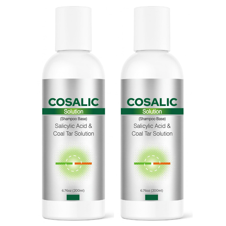 SALVE Cosalic Shampoo Solution 200 ml 676 fl oz Pack of 2 with Salicylic Acid Coal Tar for DandruffProne and PsoriasisPr
