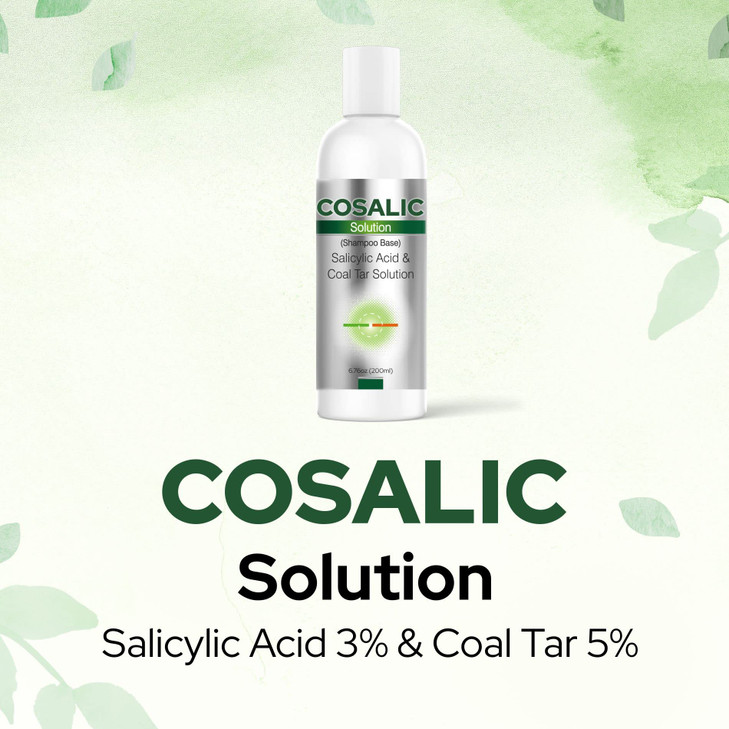 SALVE Cosalic Shampoo Solution 200 ml 676 fl oz Pack of 2 with Salicylic Acid Coal Tar for DandruffProne and PsoriasisPr