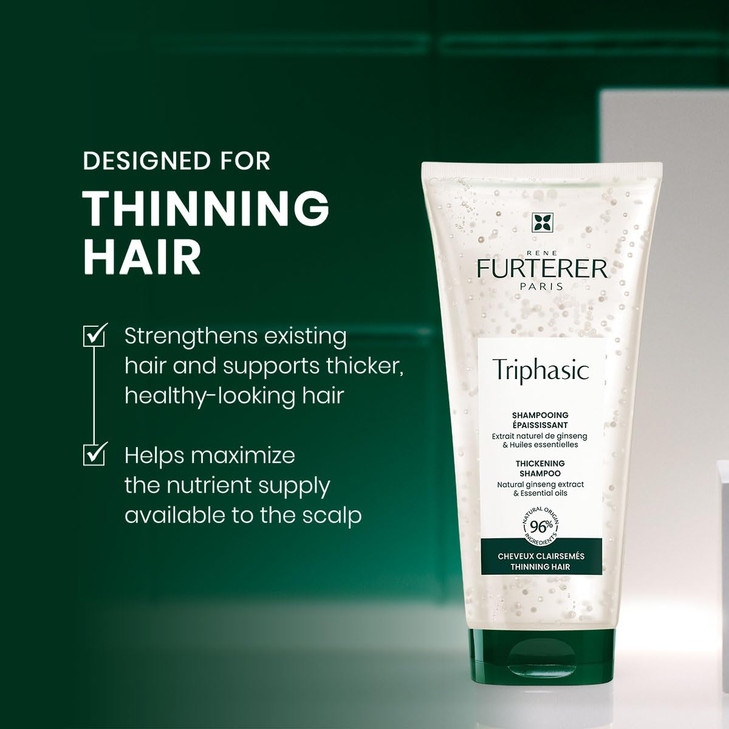 Rene Furterer TRIPHASIC Thickening Shampoo For Thinning Hair Improves hair density strength Scalp Nutrition Rosemary Oil