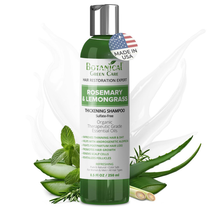 Rosemary Lemongrass Hair Growth Shampoo for Thinning Hair Strengthening Volumizing Made in USA