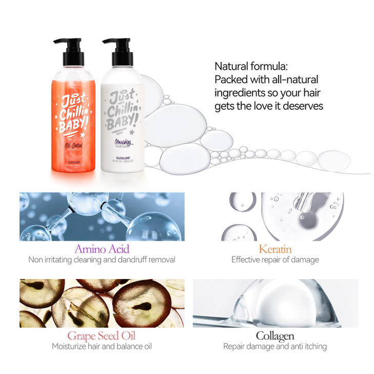 Suisuaie Shampoo and Conditioner for Oily Hair Clarifying Shampoo and Conditioner Set for Greasy Hair Build Up Oily Scal