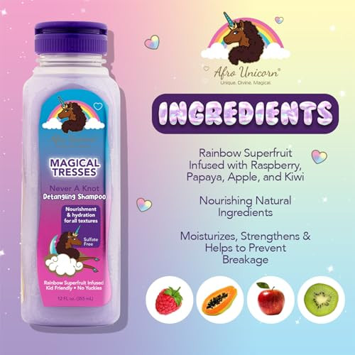 MAGICAL TRESSES Afro Unicorn Wavy Coily and Curly Hair Shampoo Defining Taming Softening and Moisturizing Hair Care Mois