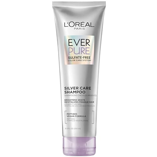 LOreal Paris EverPure Brightening and Nourishing Shampoo for Gray Hair SulfateFree Vegan Formula with Peptides 85 Fl Oz