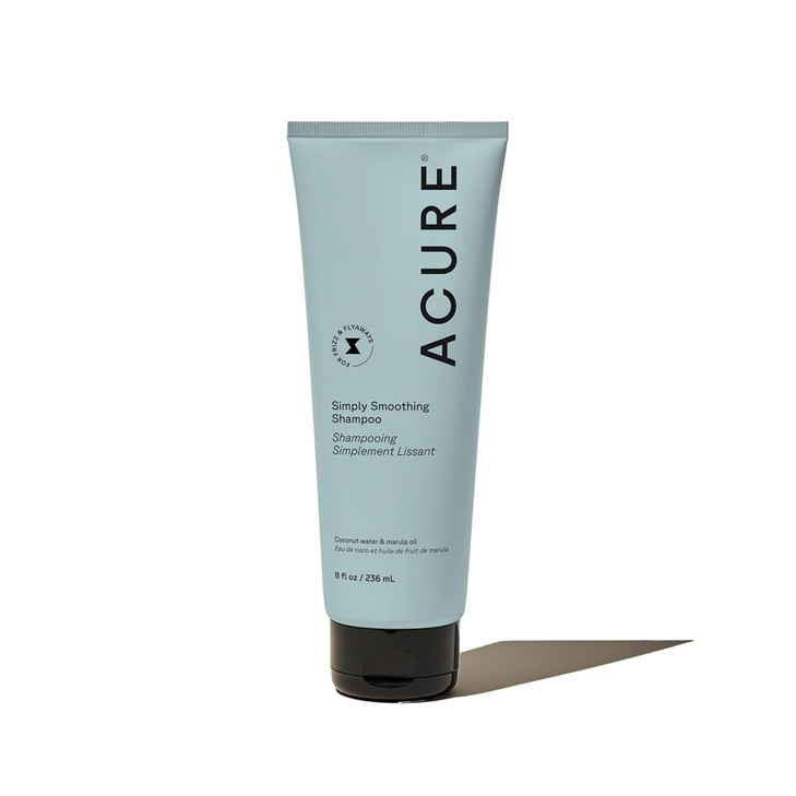 Acure Simply Smoothing Shampoo Hydrating Anti Frizz Shampoo for Women Men Moisturize Soften Frizzy Dry Damaged Hair Scal