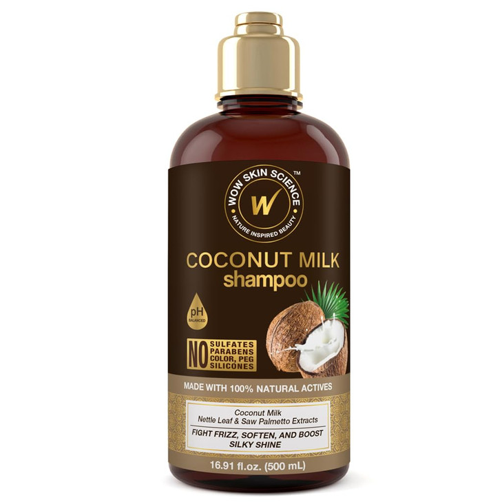 WOW Skin Science Coconut Oil Milk Shampoo Hair Growth Hydrating and CurlDefining Formula for Curly Wavy Hair for Men Wom