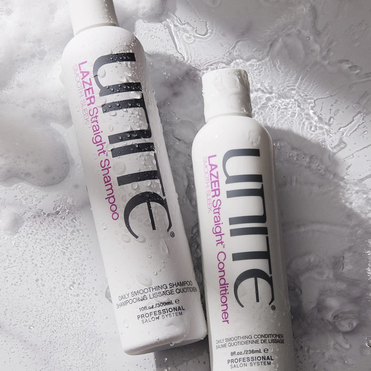 UNITE Hair LAZER Straight Shampoo SulfateFree Shampoo for Thick Coarse Unruly Hair Cleanses Tames Frizz Softens and Adds