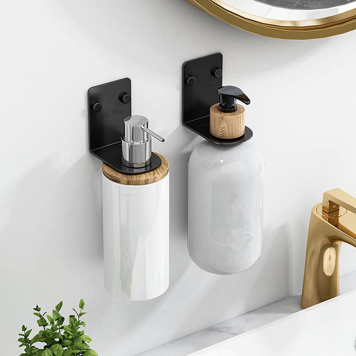 BiJun Soap Bottle Dispenser Holder Wall Mount Shampoo Conditioner Body Wash Dispenser Soap Holder Shower Hanger SpaceSav