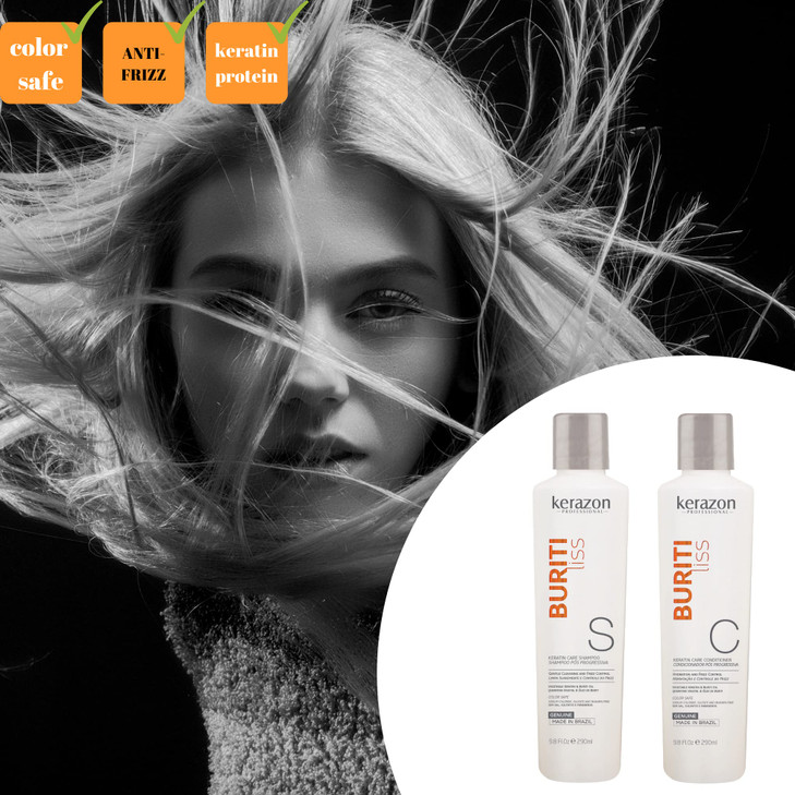 Sulfate Free Anti Frizz Color Safe Keratin Care Shampoo Conditioner DUAL pack Imported