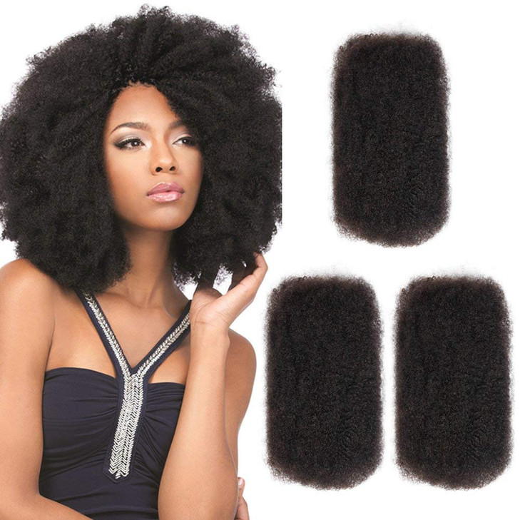 Style Icon 3 Bundles Afro Kinkys Bulk Human Hair 101010 Natural Black Afro Twist Braiding Hair Curly Hair Extensions for
