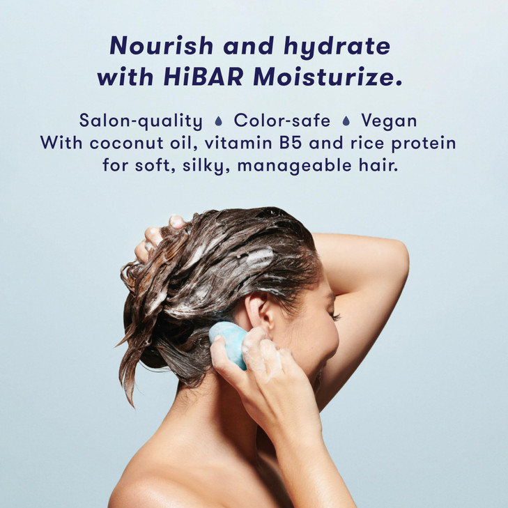 HIBAR Moisturize Shampoo Bar For Dry Frizzy Hair Deeply Nourishing Hydrating With Coconut Oil Vitamin B5 PlasticFree Soa