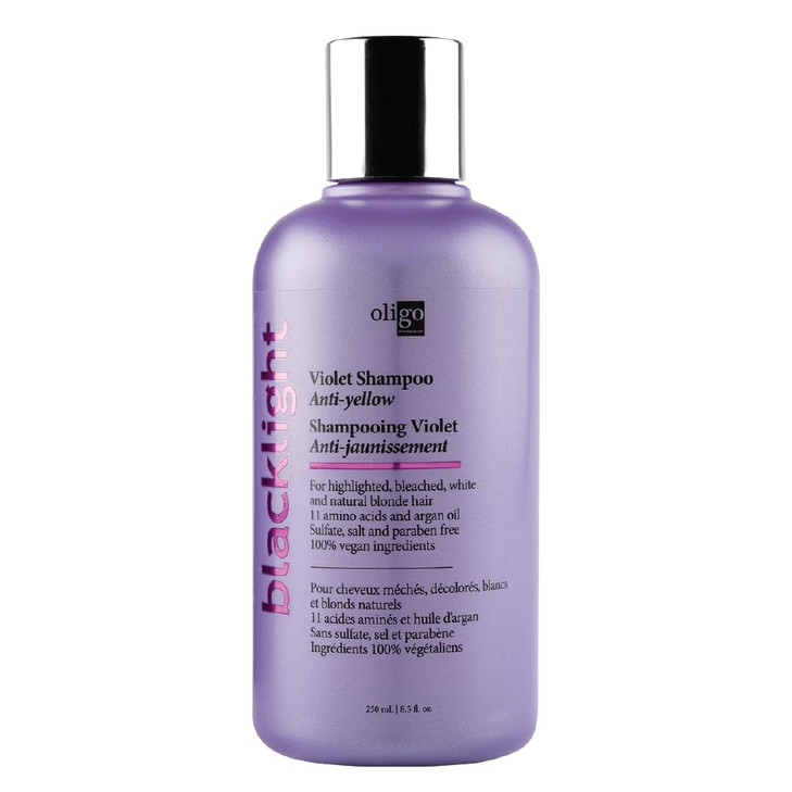 Oligo Professionnel Blacklight Violet Shampoo SulfateFree Purple Shampoo for blondes Vegan Eliminate Yellow Tones Refres