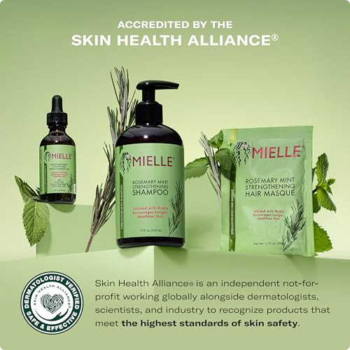 Mielle Organics Rosemary Mint Hair Strengthening Biotin Shampoo Moisturizing Hair Shampoo for Women and Men to Gently Cl