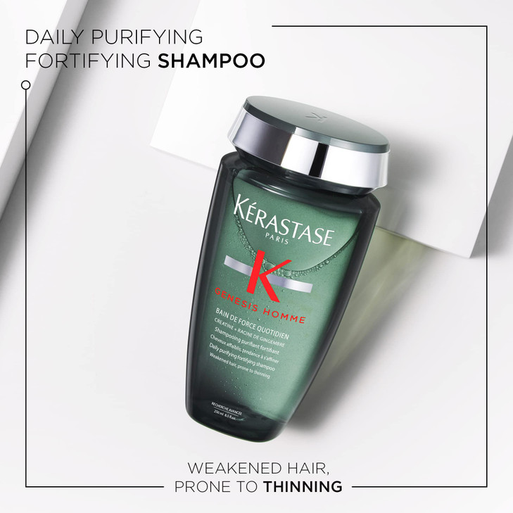 Kerastase Genesis Homme Bain De Force Shampoo For Men Deep Cleansing Hydrating For Weakened Hair Beard 85 Fl Oz