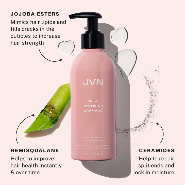 JVN Revive Repairing Shampoo 10 Fl Oz Strengthen Repair Damaged Color Treated or Fragile Hair Hair Care for Women and Me