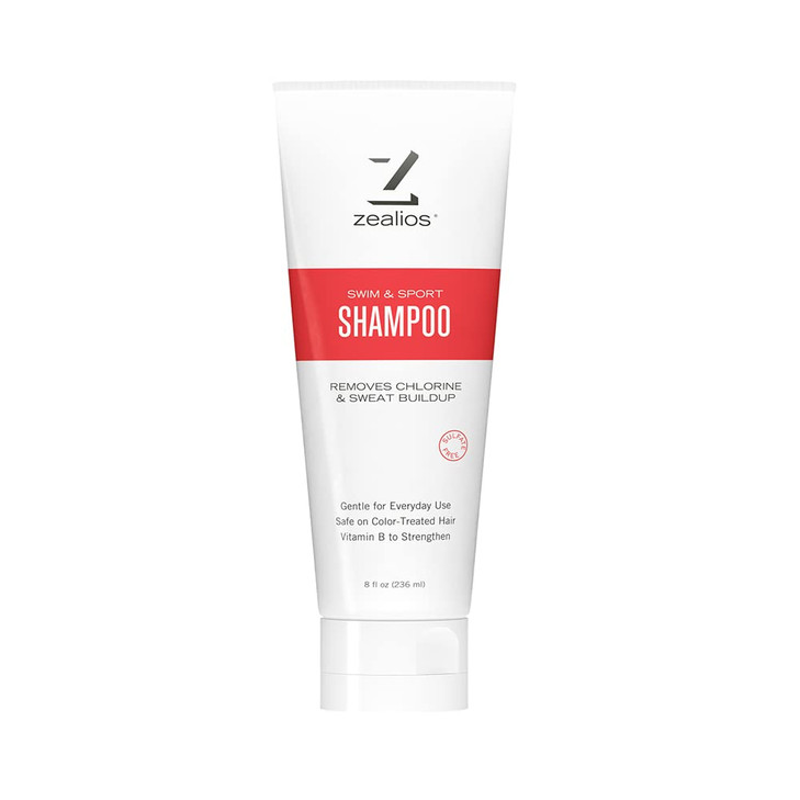 Zealios Swim Sport Clarifying Shampoo 8 oz Squeeze Tube for Extremely Damaged Hair Pool Hair Repair Protector SulfateFre