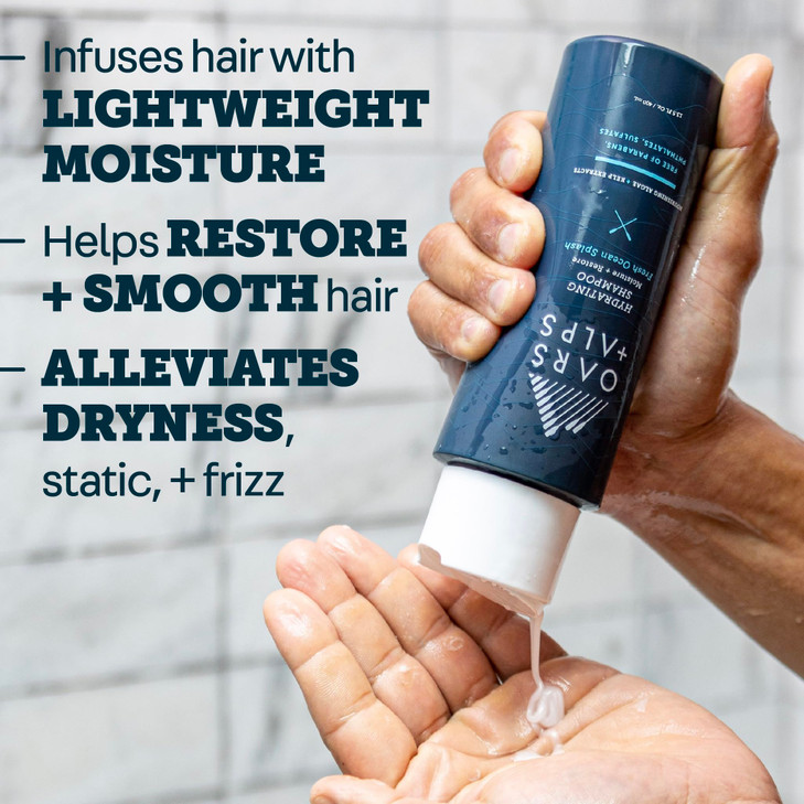 Oars Alps Mens Sulfate Free Hydrating Shampoo Infused with Kelp Algae Extracts Moisturizing Formula Fresh Ocean Splash S