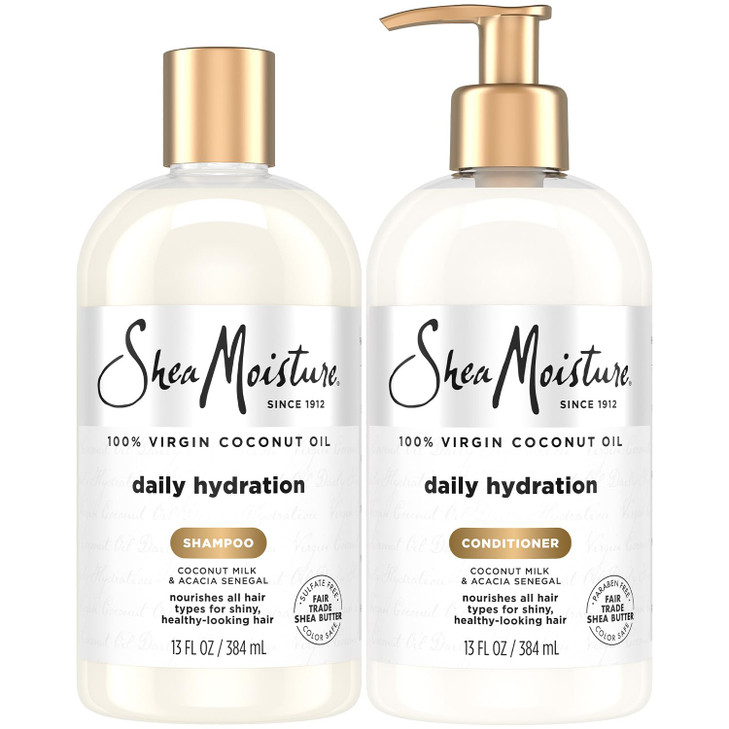 SheaMoisture Shampoo Conditioner Set Daily Hydration with Pure Coconut Oil New Look Improved Creamy Lather CrueltyFree 1