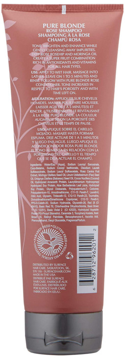 SURFACE Hair Pure Blonde Rose Shampoo SulfateFree ParabenFree Cleansing Shine Tone Enhance 9oz